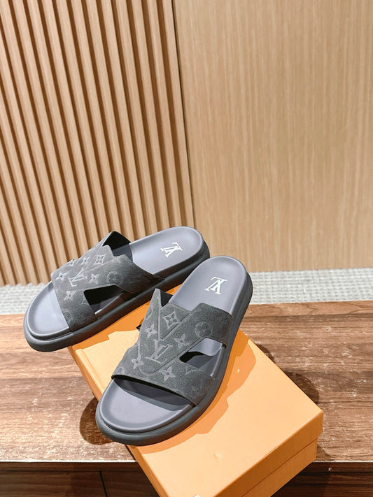 路L家-休閒沙灘拖鞋 男款鞋子 灰色