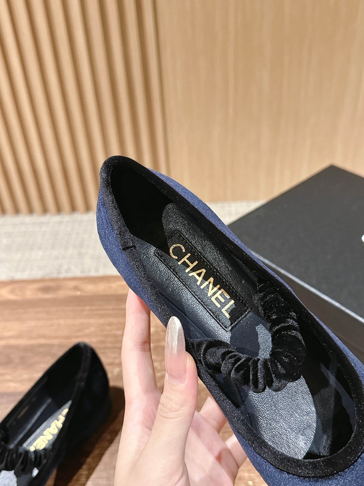 小香家-2025春夏新款 瑪莉珍鞋 絨面藍色