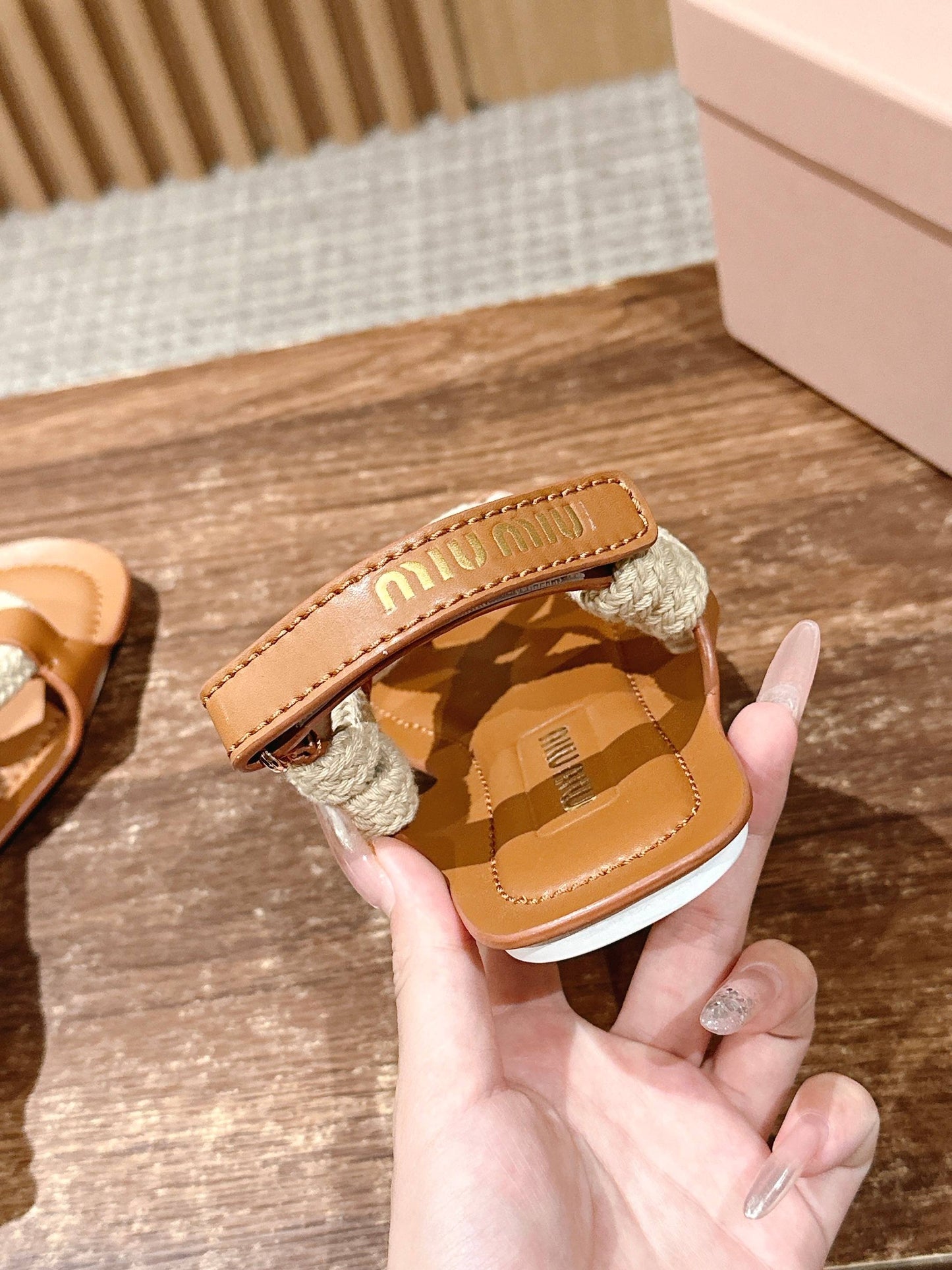 穆M家-麻繩編織涼鞋 棕色