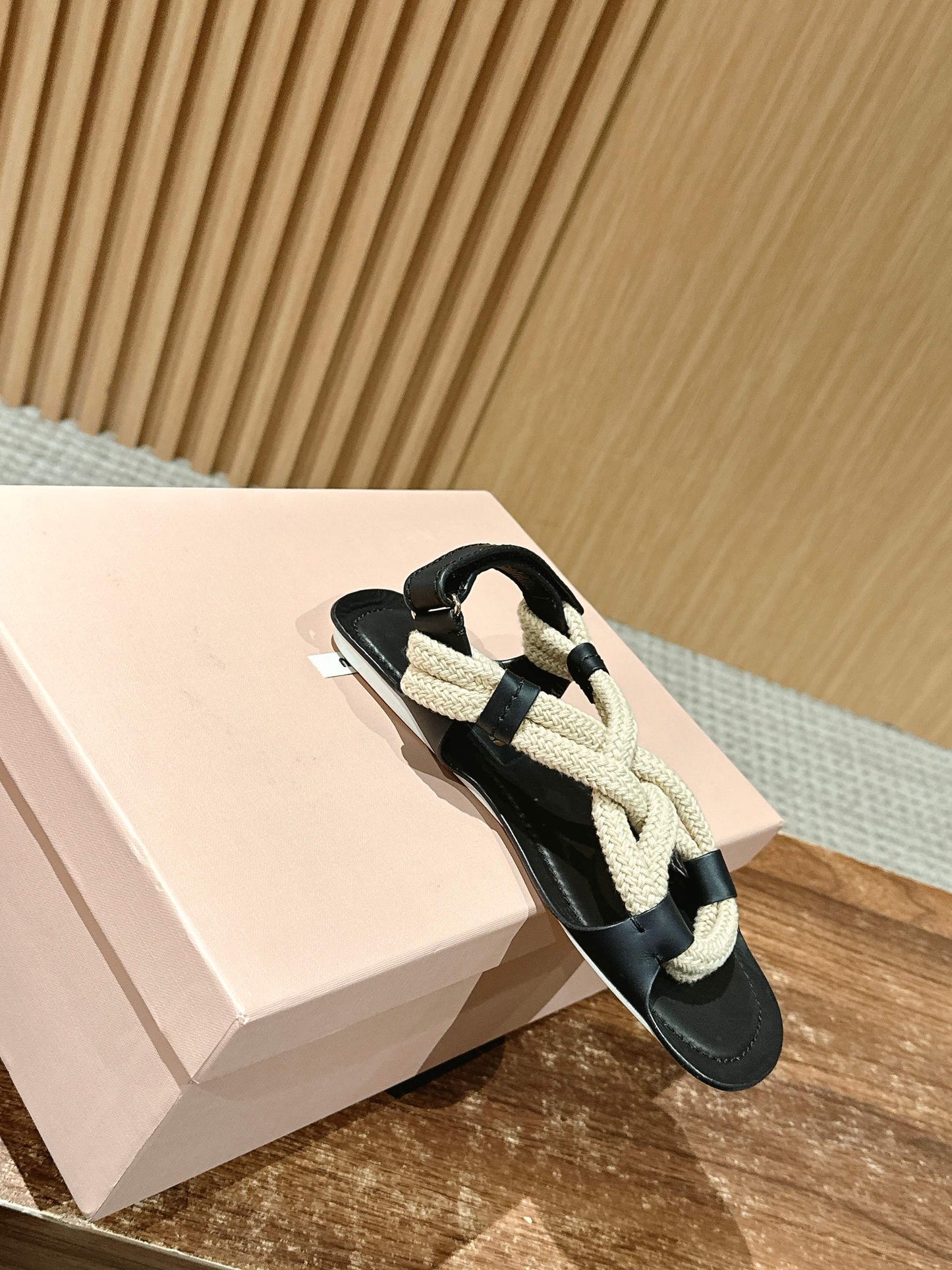 穆M家-麻繩編織涼鞋 黑色