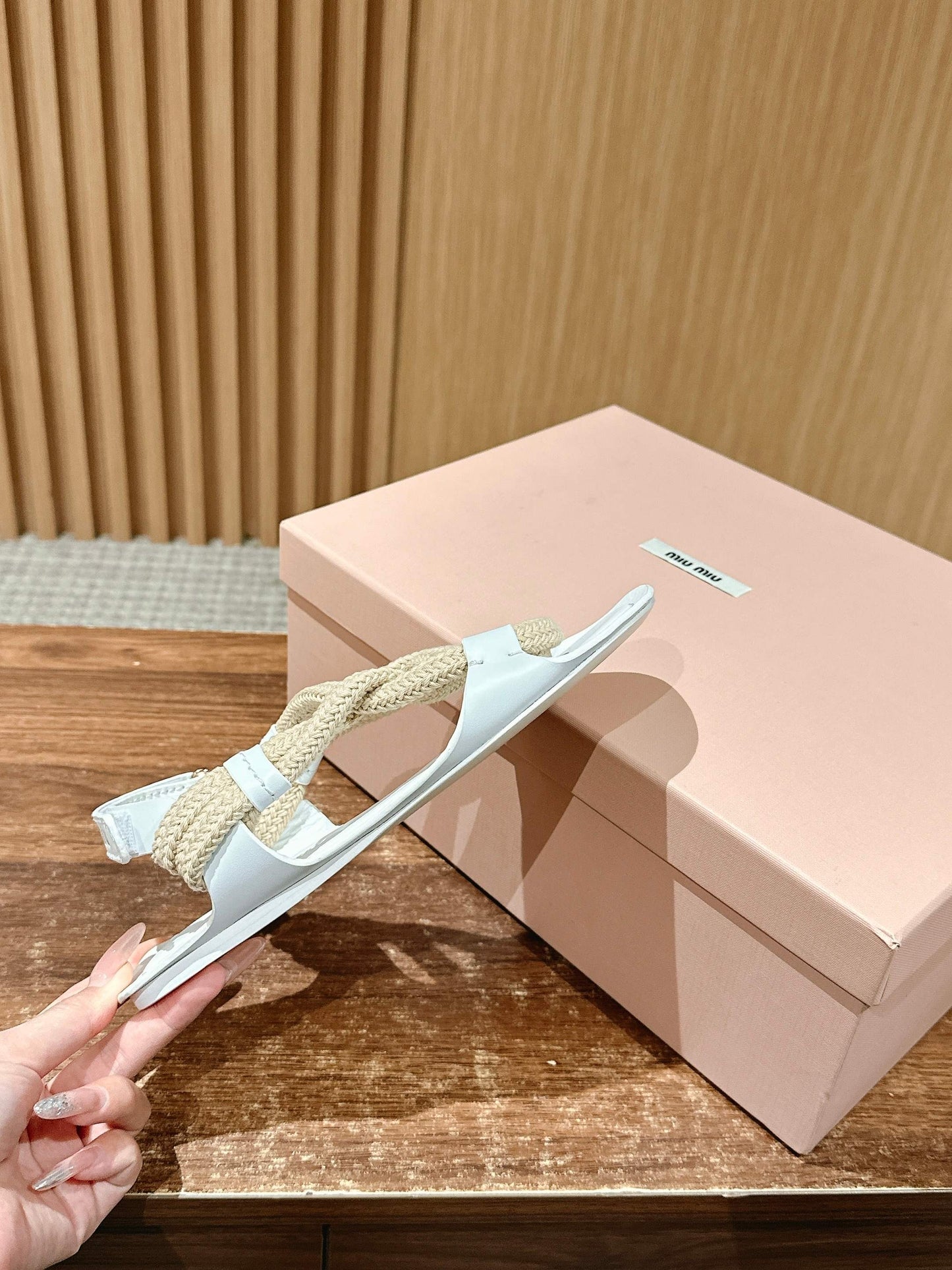 穆M家-麻繩編織涼鞋 白色