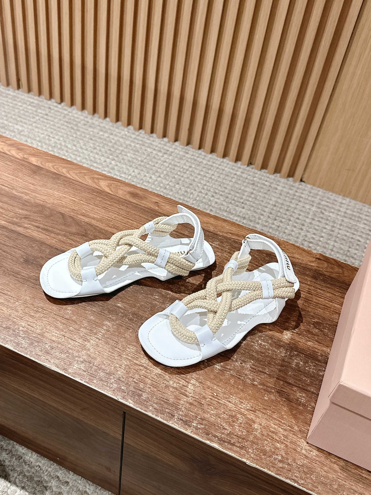 穆M家-麻繩編織涼鞋 白色