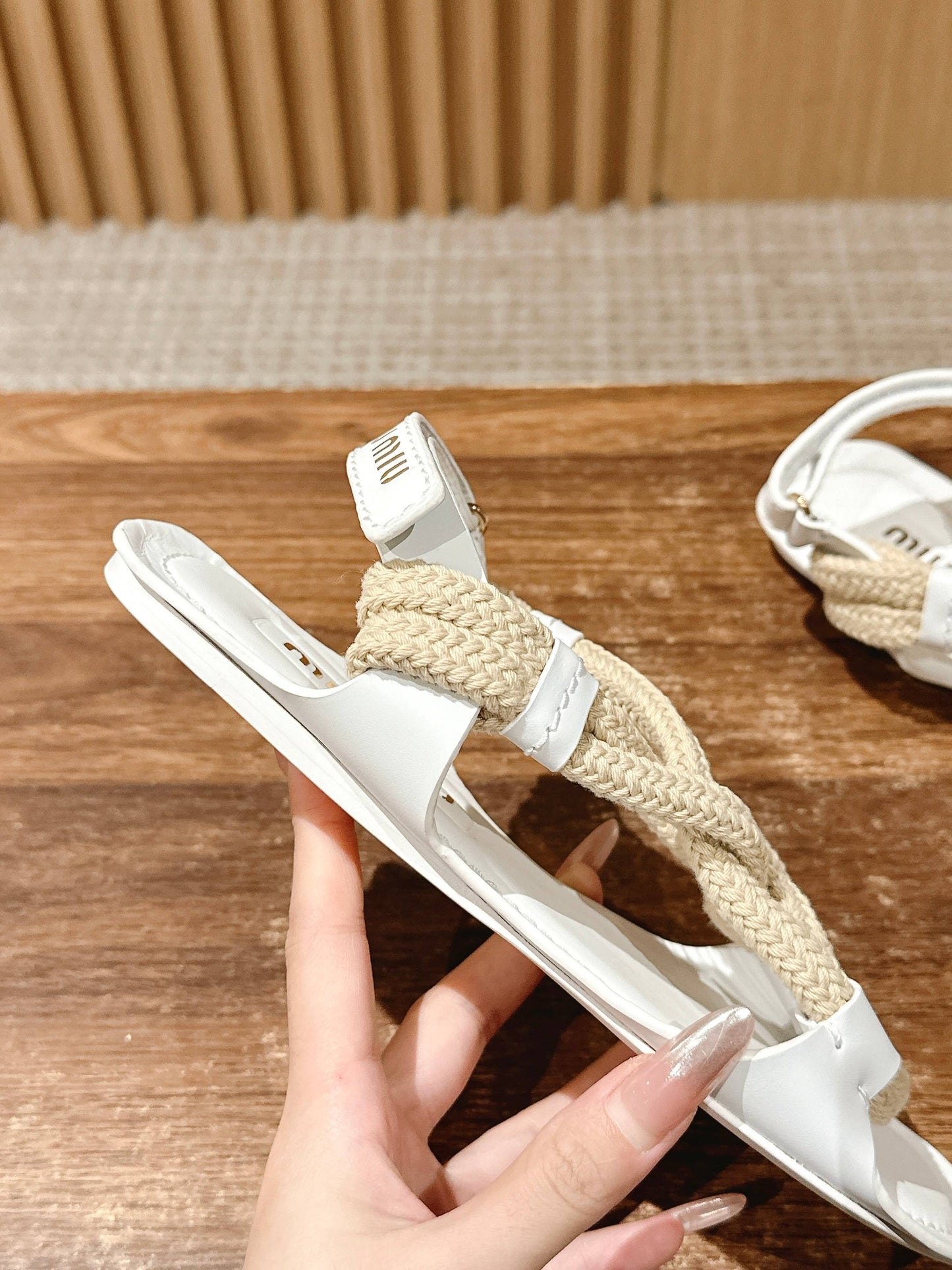 穆M家-麻繩編織涼鞋 白色