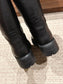 穆M家-皮面厚底圓頭靴 黑色