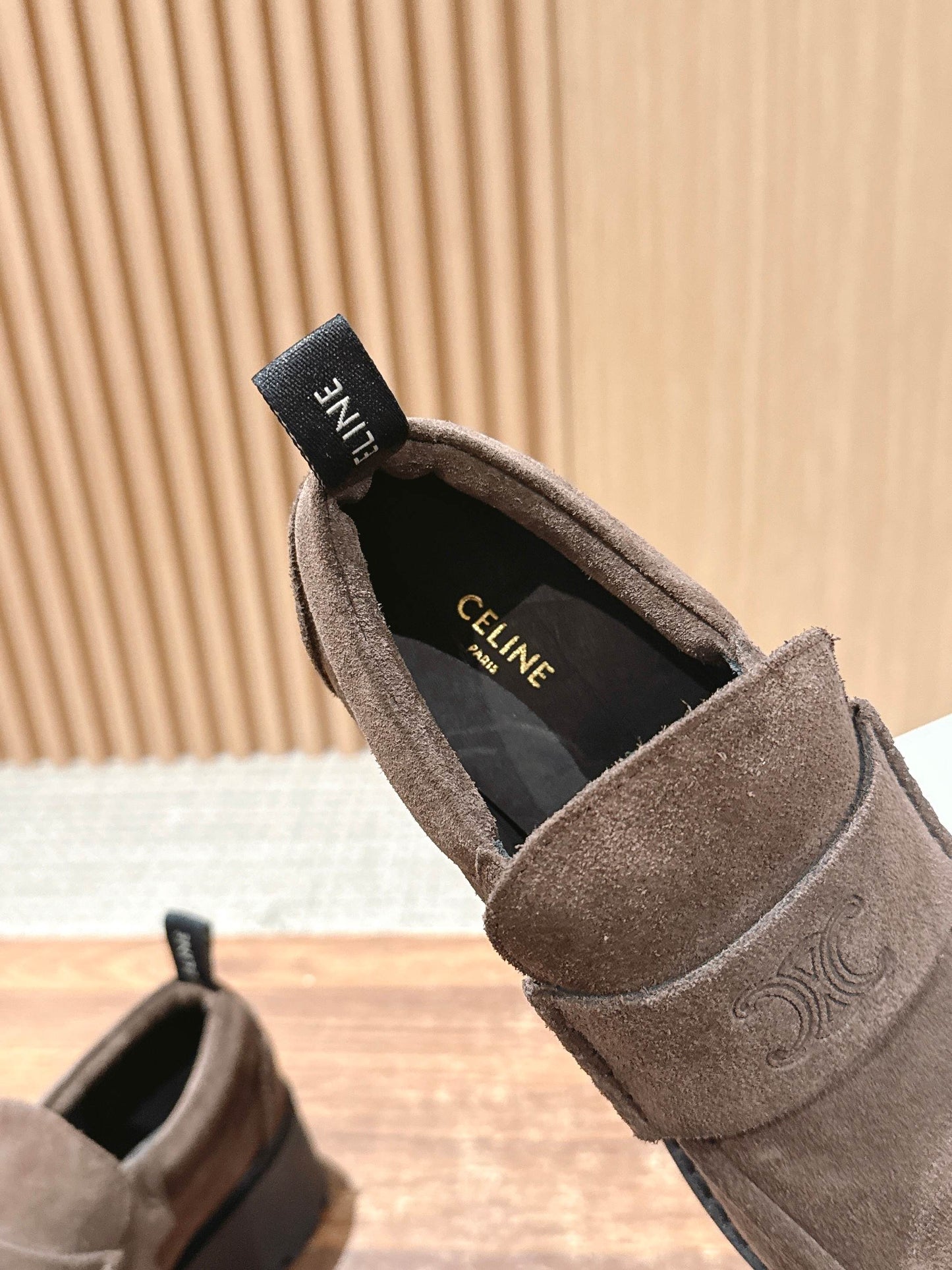 賽C家-5cm厚底麂皮樂福鞋 咖色
