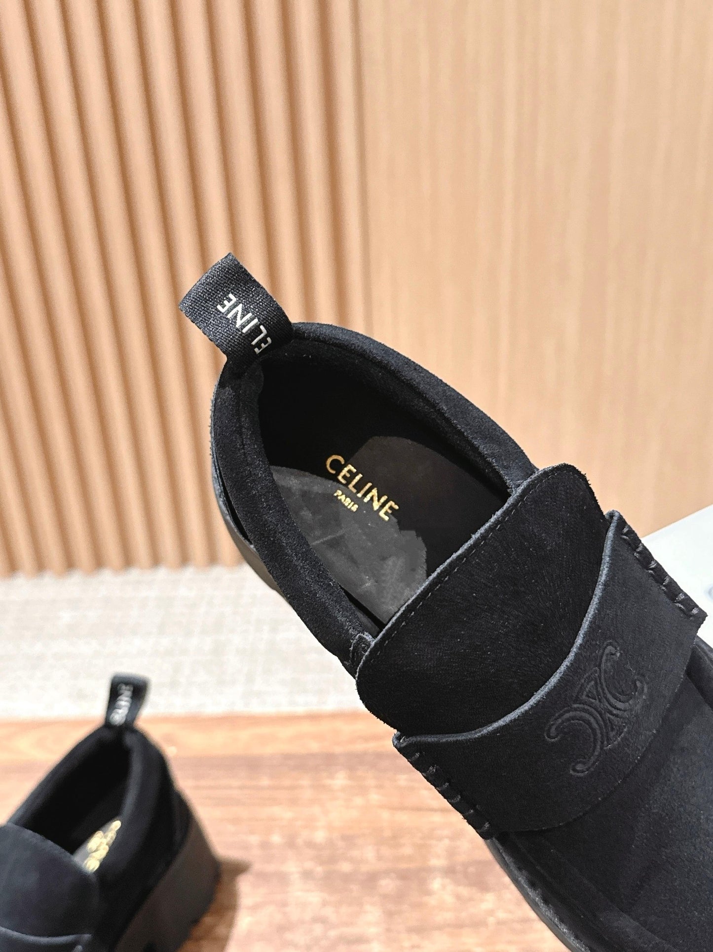 賽C家-5cm厚底麂皮樂福鞋 黑色