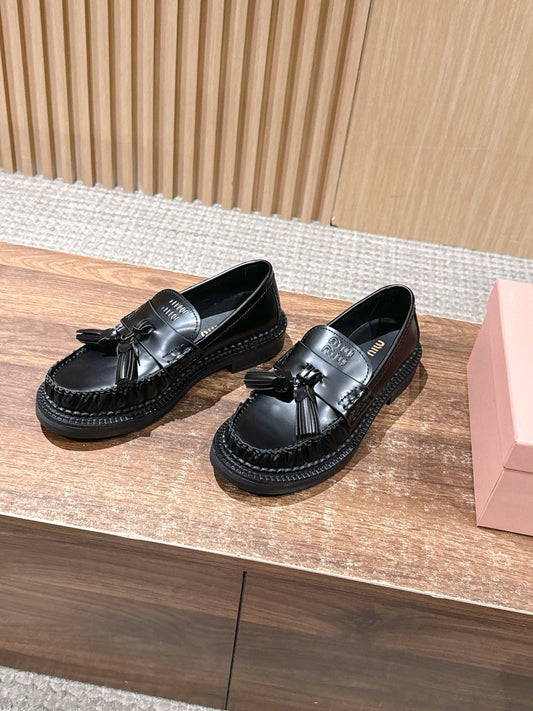 穆M家-25FW 流蘇樂福鞋 黑色
