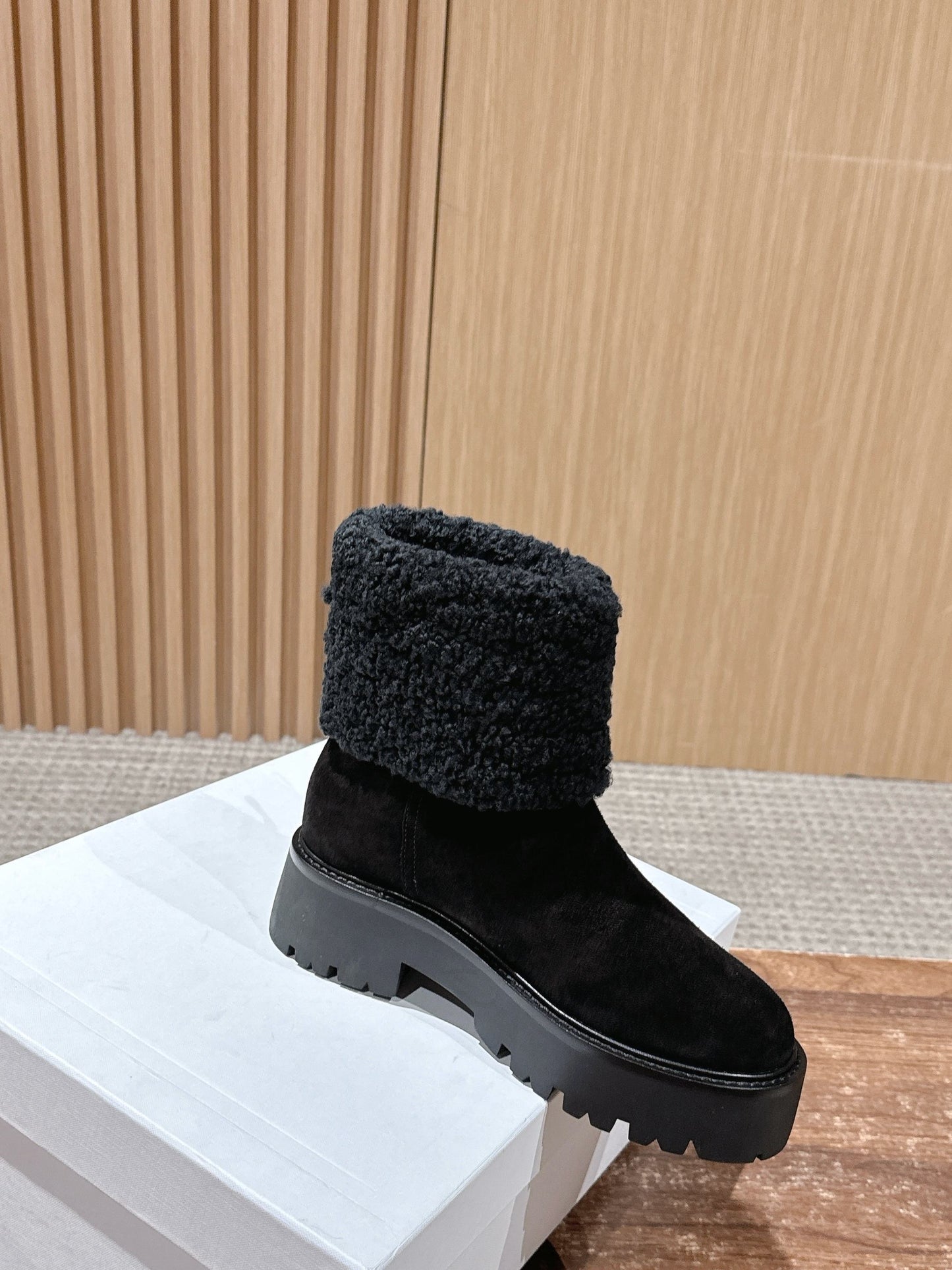 賽C家-拼接雪靴 黑色