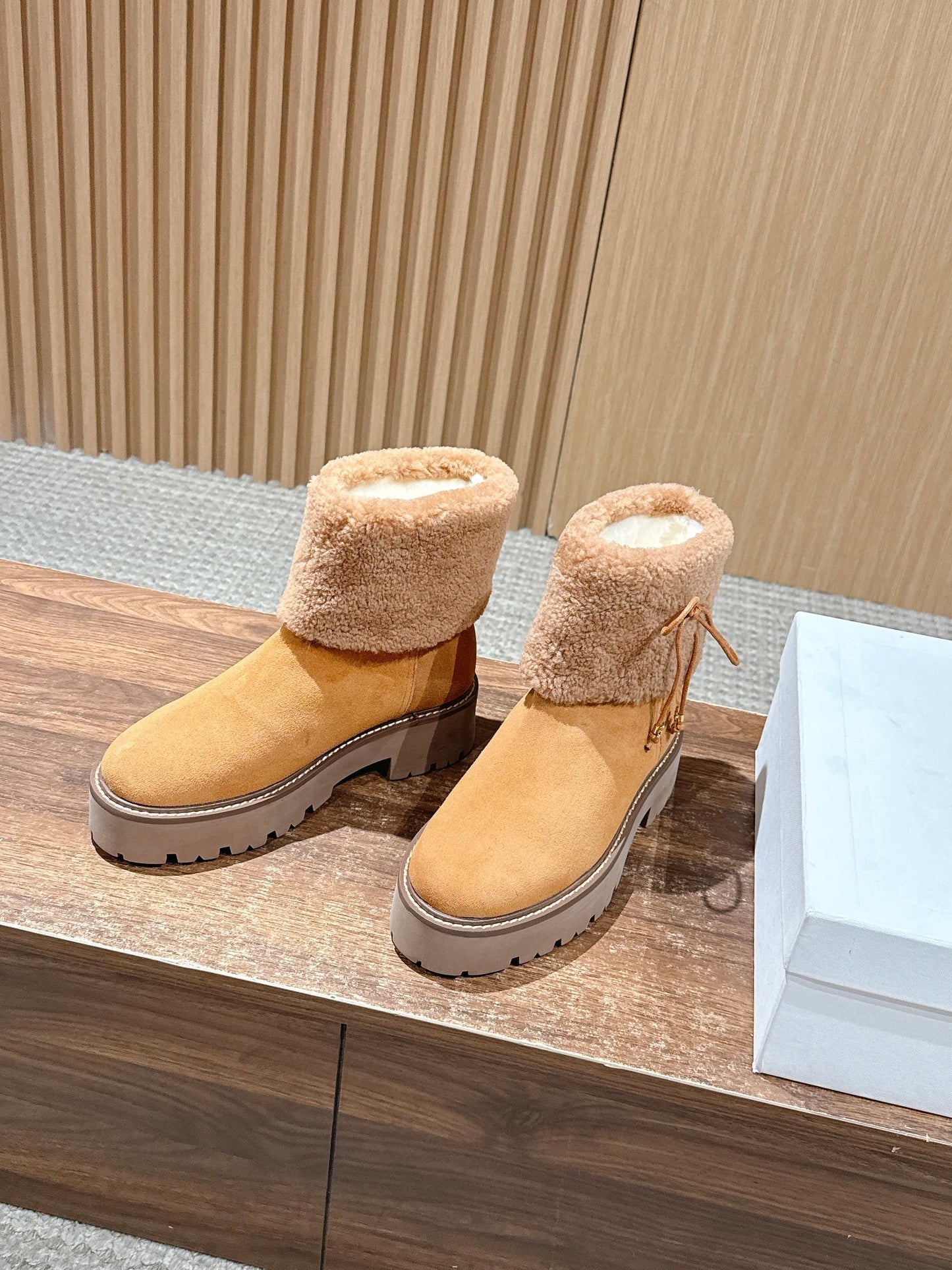 賽C家-拼接雪靴 咖色