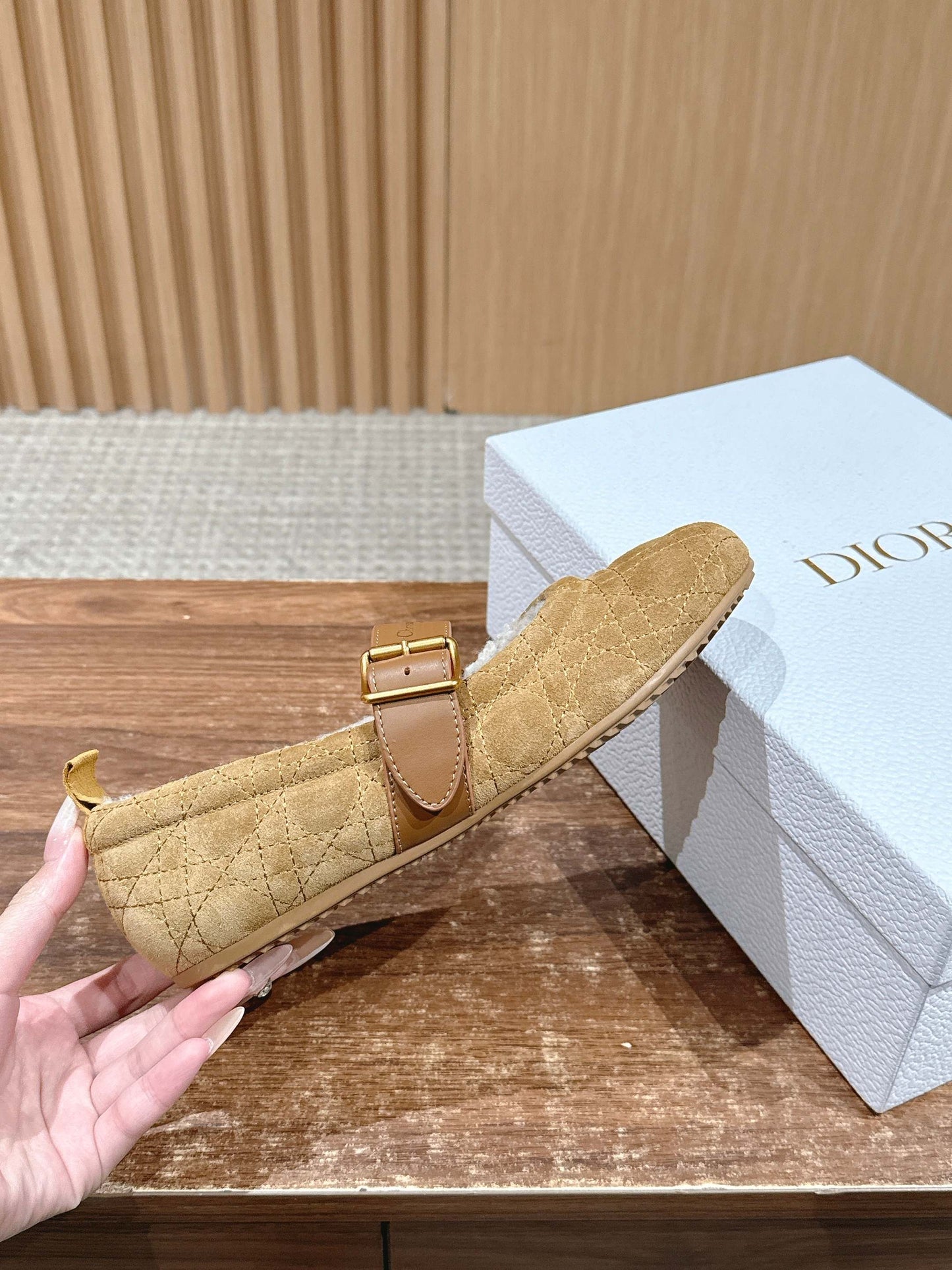 迪D家-秋冬羊毛瑪麗珍鞋 棕色