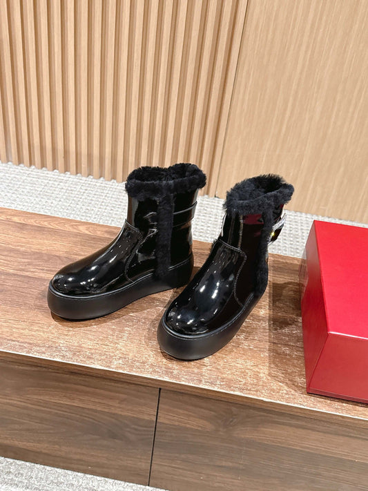 RV 油蠟皮雪靴 增高5cm