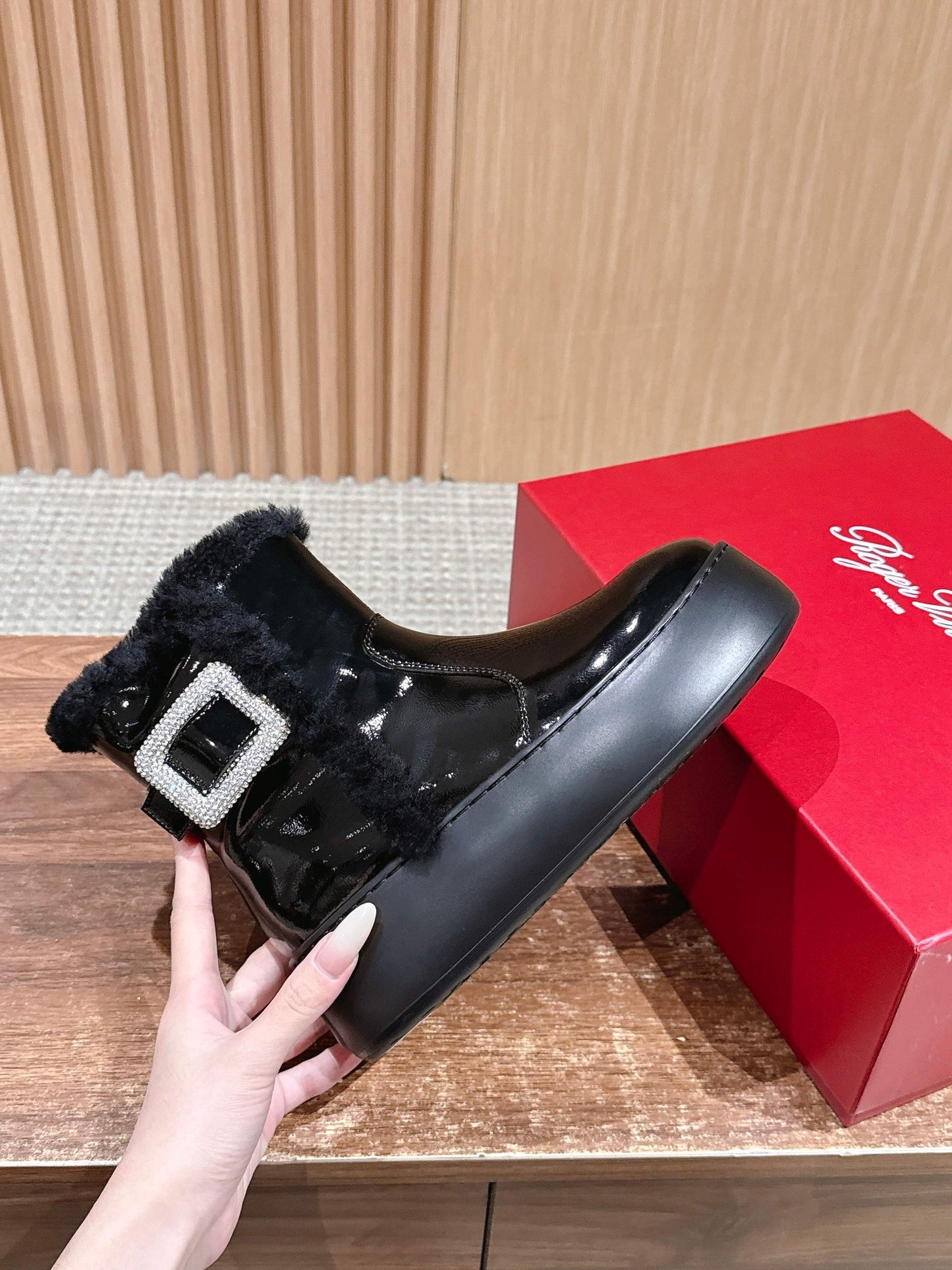 RV 油蠟皮雪靴 增高5cm