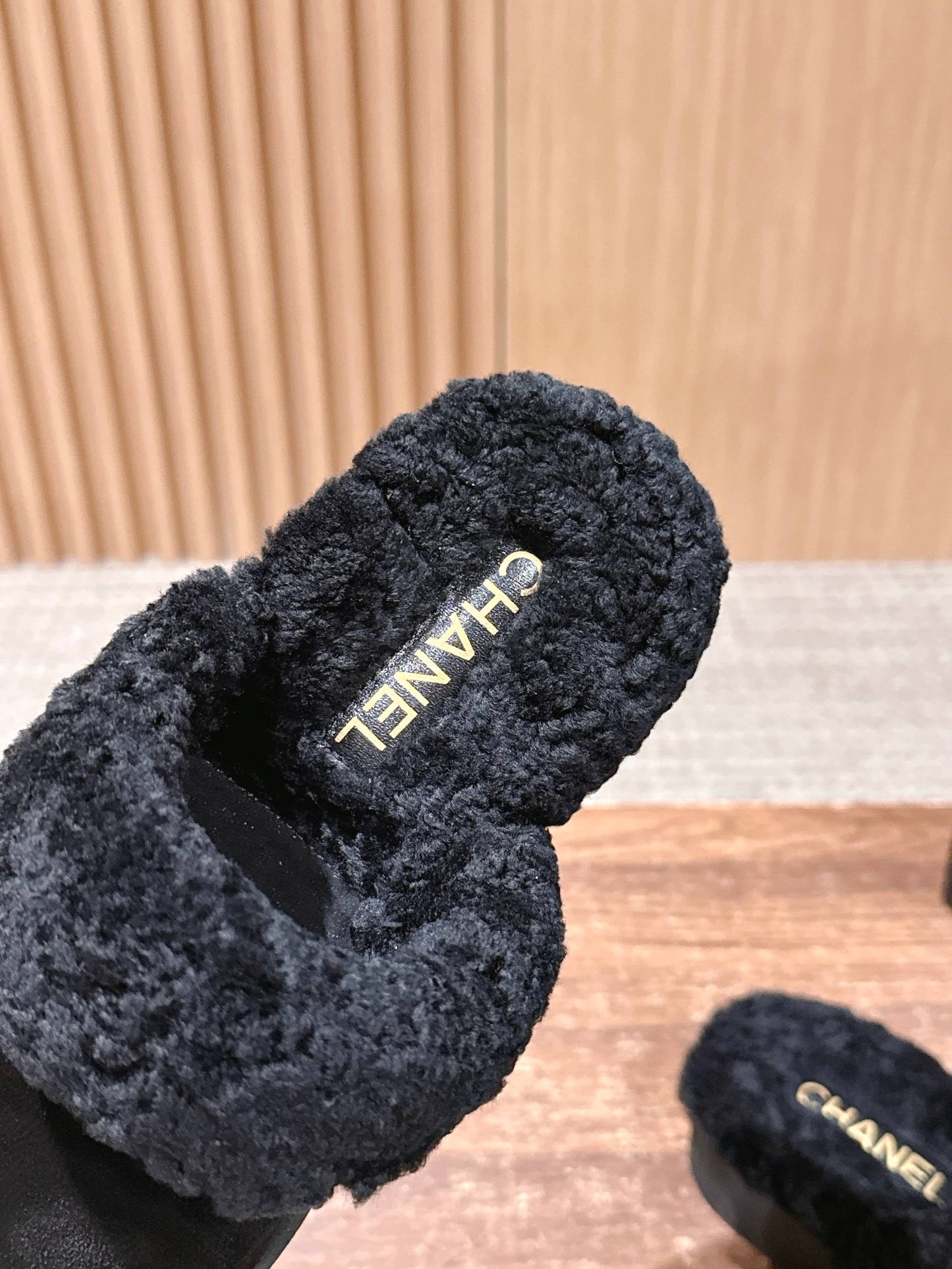 小香家-雙C羊絨半拖 黑色