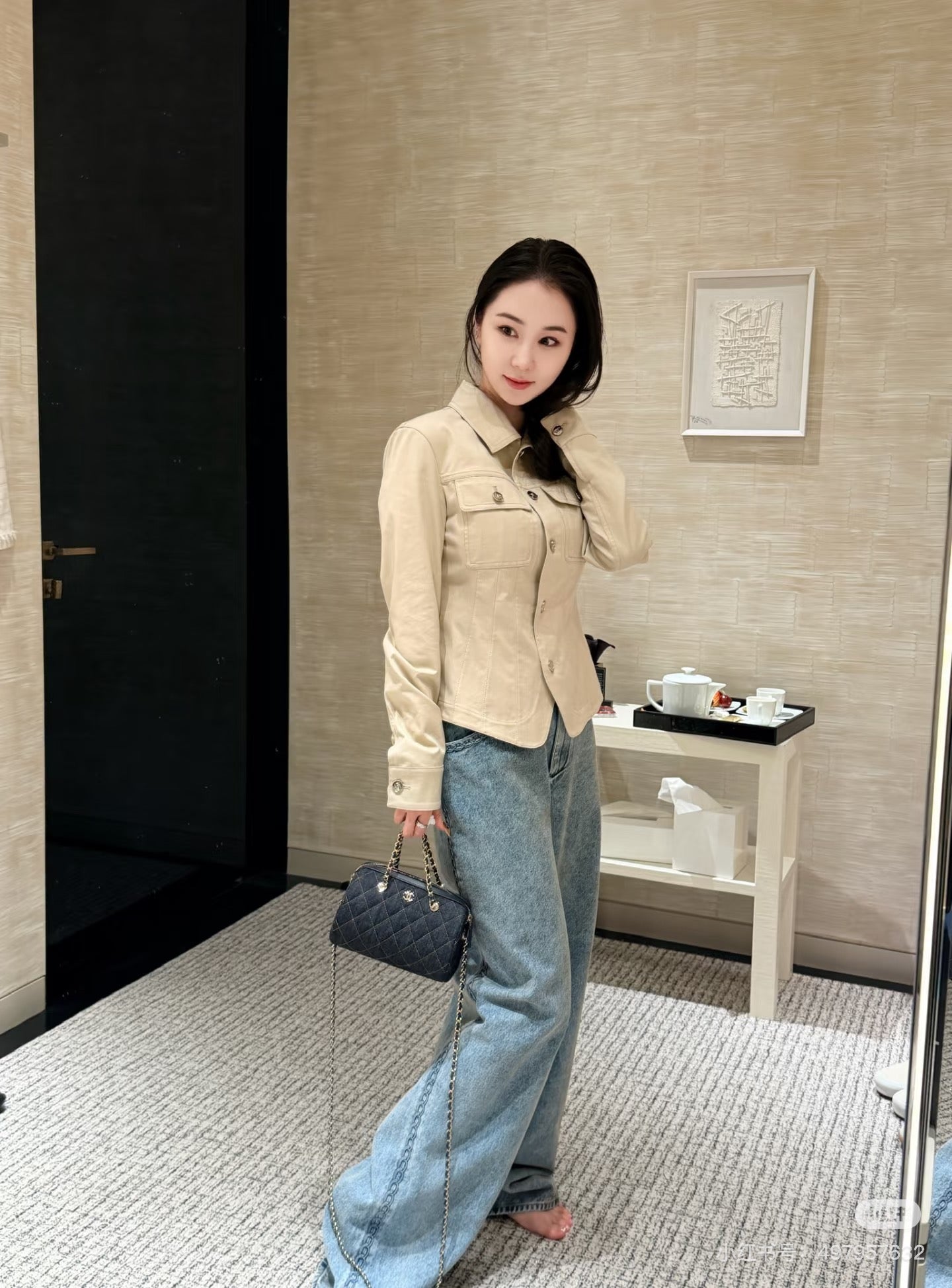 小香家-雙口袋工裝風牛仔外套裙褲套裝