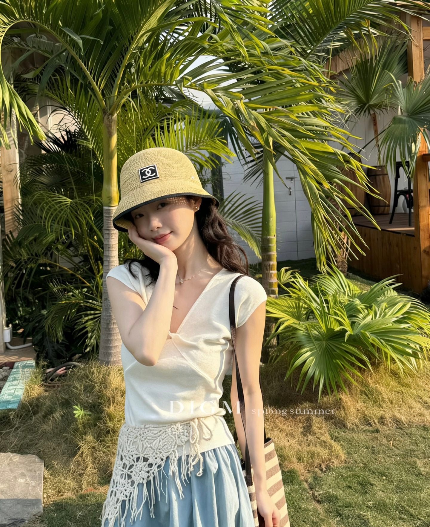 小香家-拉菲草遮陽帽