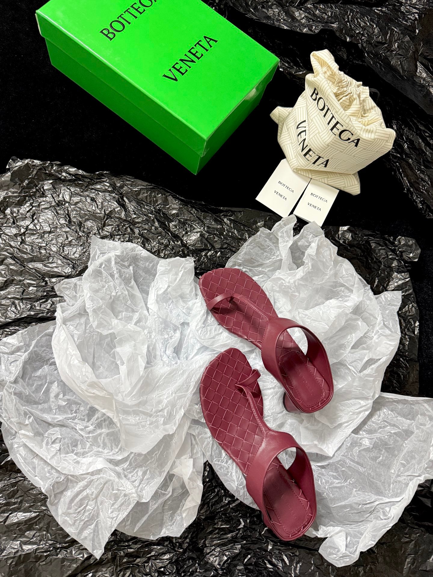 B編織-260717編織夾趾拖鞋 酒紅