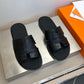 Her-真皮拖鞋 黑色