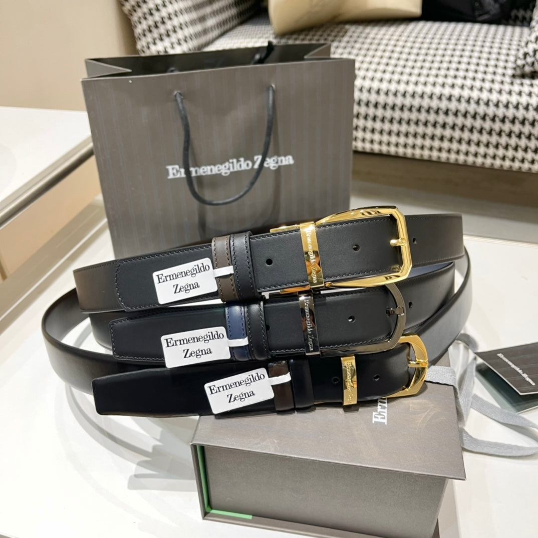 Ermenegildo Zegna-皮帶-3.5cm-男款