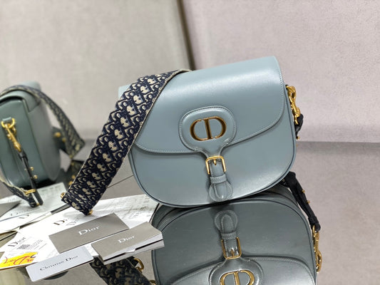 Dior Bobby-大號27cm-藍色牛皮