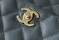 Chanel coco handle 小號-灰色香檳金扣
