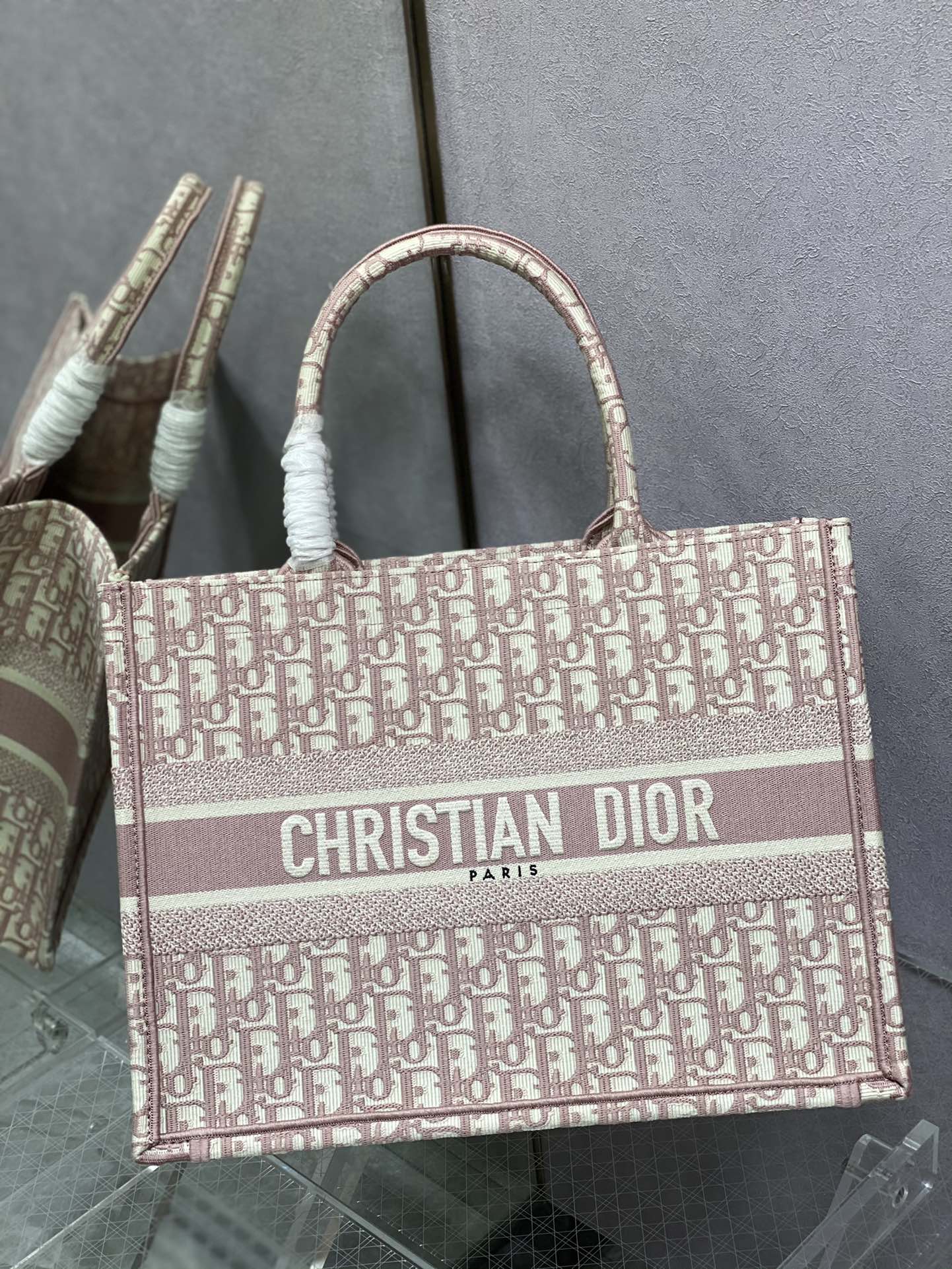 Dior Book Tote-小號36.5cm-粉色老花