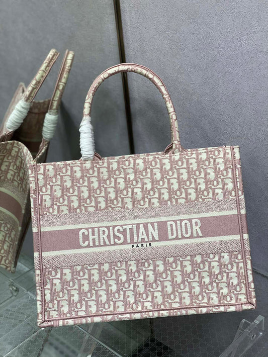 Dior Book Tote-小號36.5cm-粉色老花