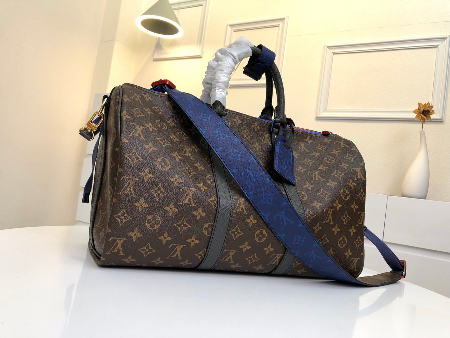 Lou-經典Keepall 45 旅行袋 波士頓包 老花咖色