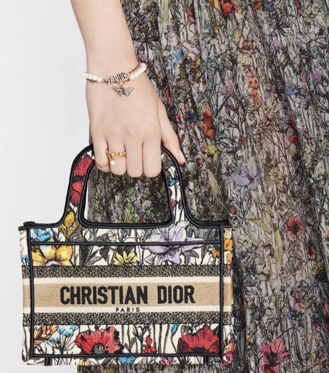 Dior Book Tote Mini 23cm-月季花系列