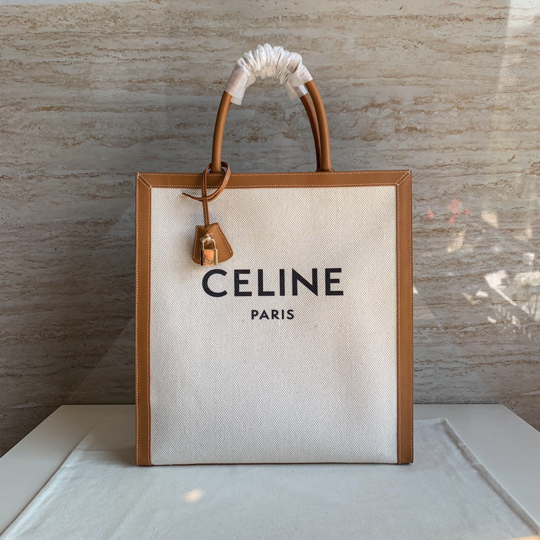 賽C家-CABAS CELINE 豎款印花帆布和小牛皮手袋