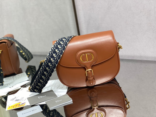 Dior Bobby-大號27cm-棕色牛皮