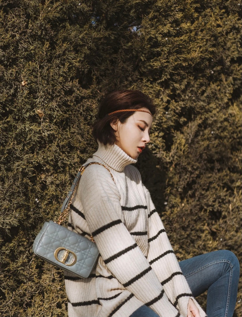 Dior Caro 小號20cm-岩石灰