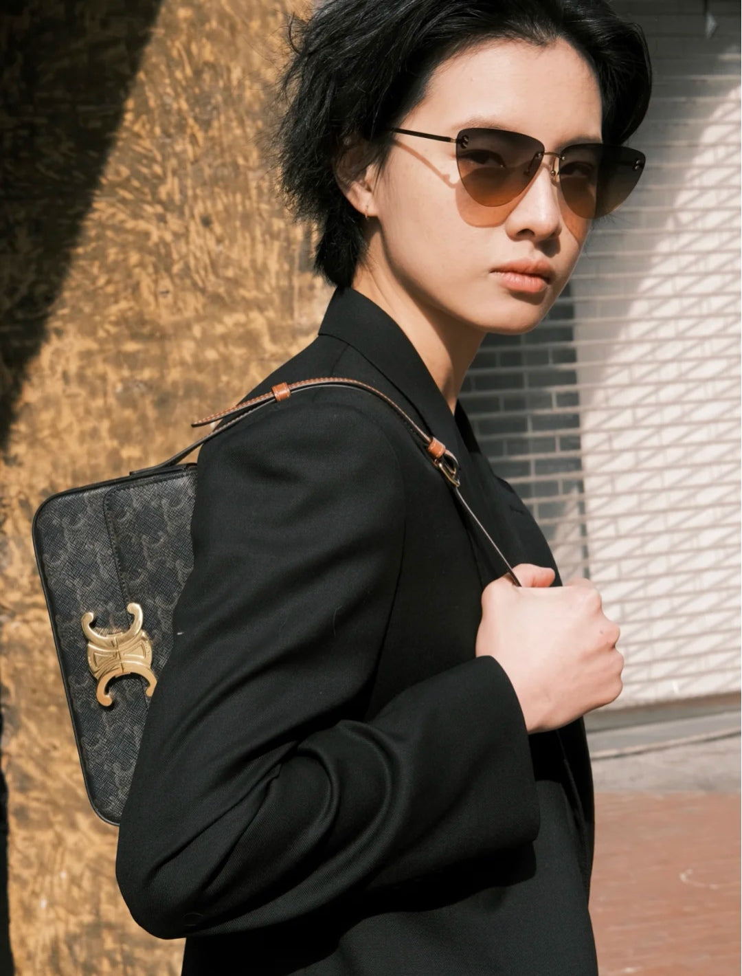Celine Triomphe老花腋下包