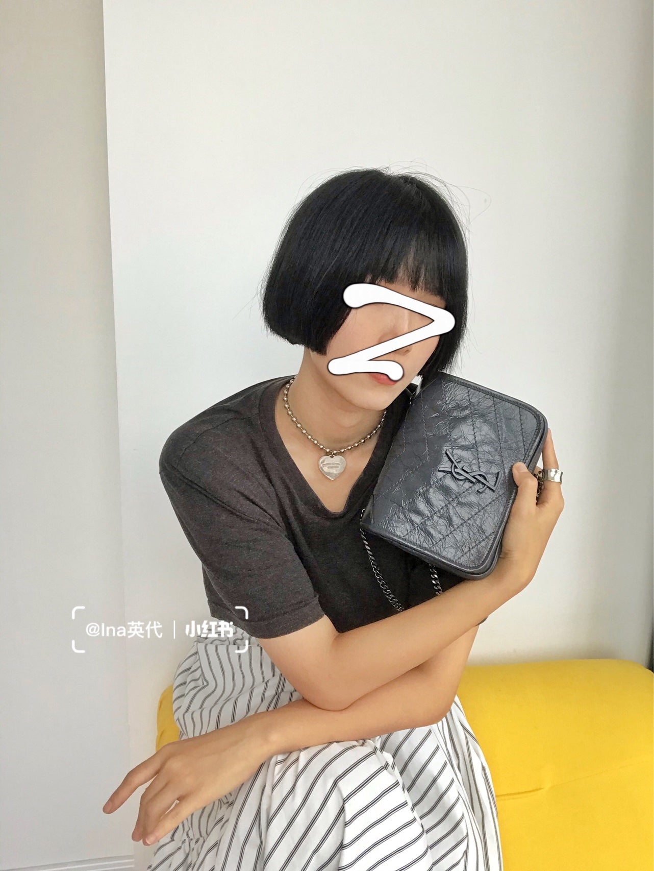 聖Y羅-Niki 鏈條小挎包 灰色