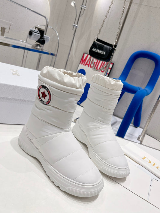 迪D家-22SS 羽絨羊毛短靴 白色