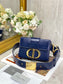Dior 蒙田 Mini Box-金扣-17.5cm-深藍