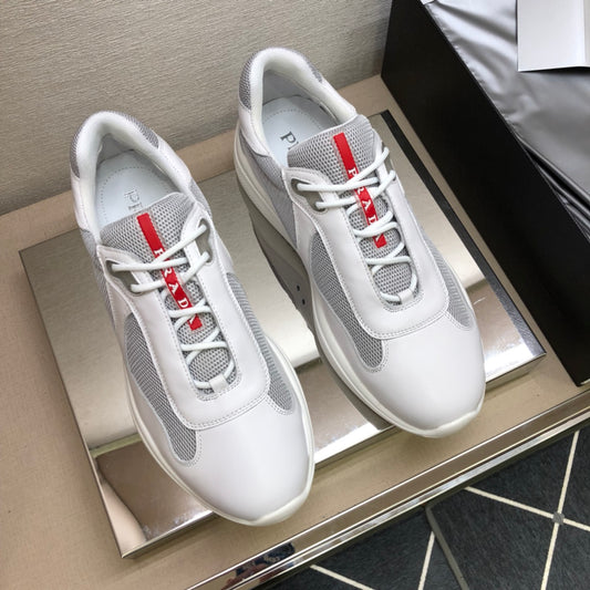 Pra-小牛皮 休閒運動鞋 白灰色
