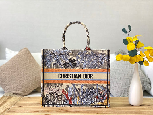 Dior Book Tote-大號41.5cm-藍椰子樹