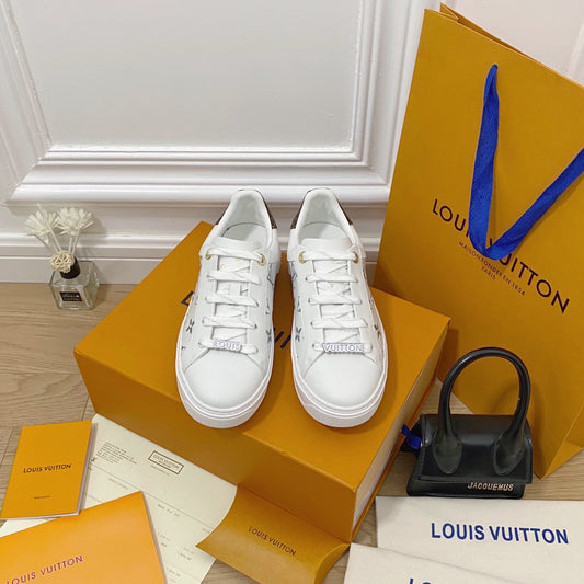 LV鞋-LV Time Out 厚底小白鞋（銀）