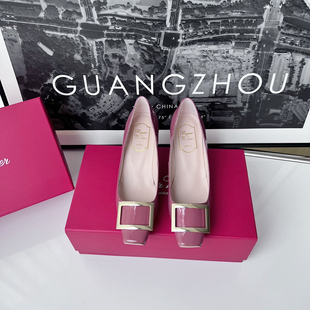 R方扣頭鞋-經典高跟鞋 7.5cm 玫瑰色