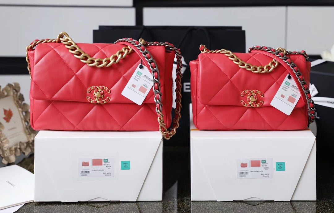 Chanel 19Bag-小號珊瑚紅