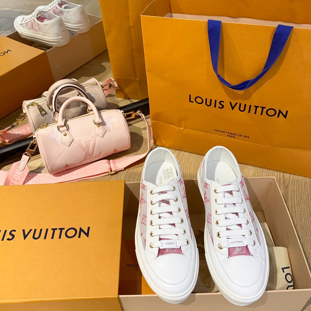 LV鞋-LV Charlie 2022春 低筒 粉色