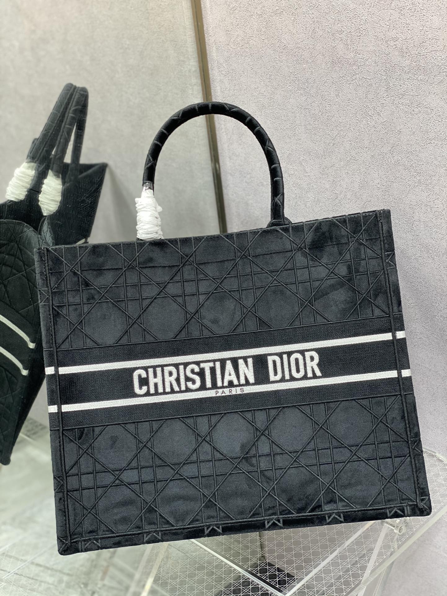 Dior Book Tote-大號41.5cm-秋冬絲絨菱格系列