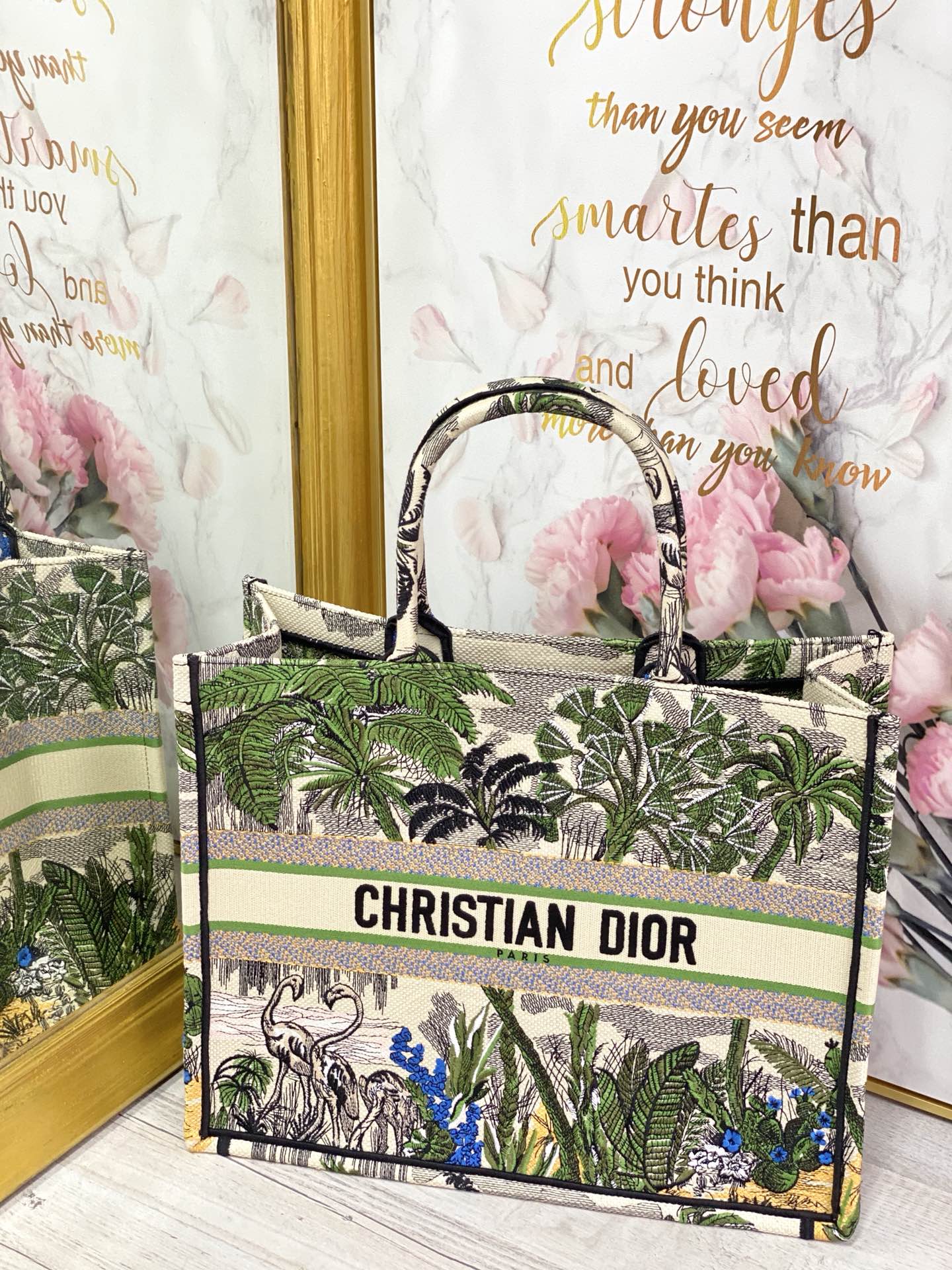 Dior Book Tote-大號41.5cm-綠椰子樹
