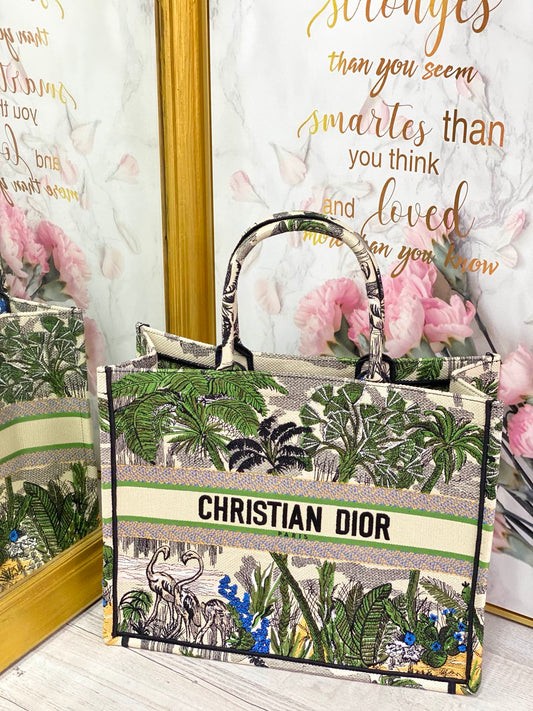Dior Book Tote-大號41.5cm-綠椰子樹