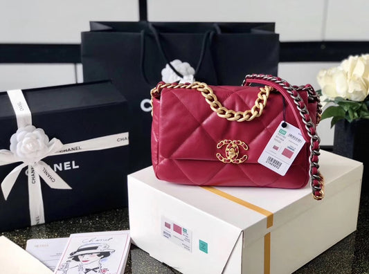 Chanel 19Bag-小號寶石紅