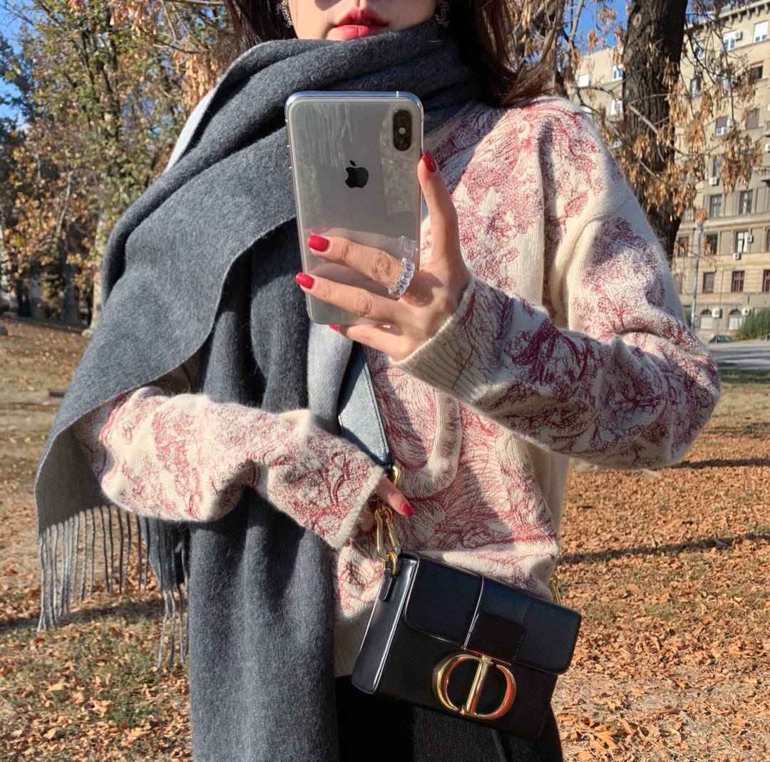 Dior 蒙田 Mini Box-17.5cm-金扣-黑
