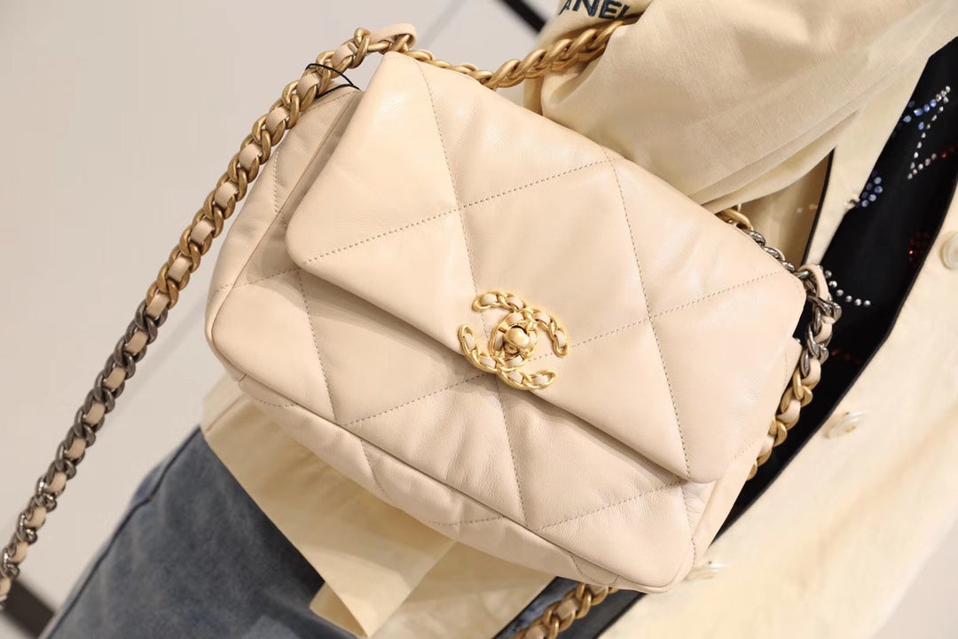 Chanel 19Bag-小號杏色