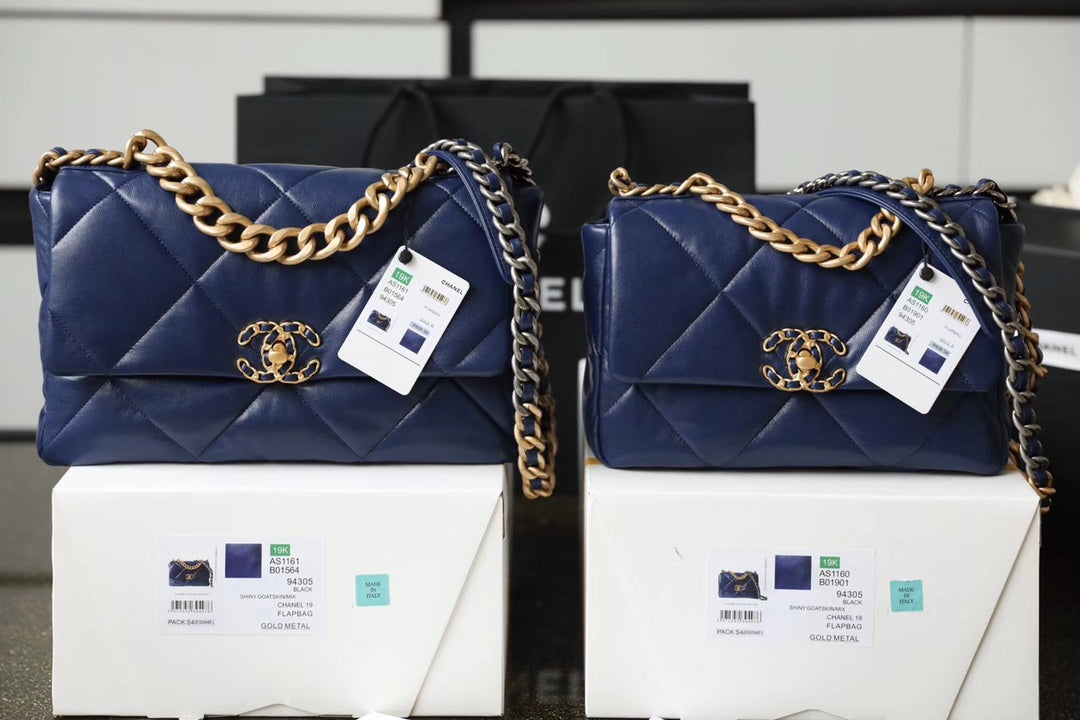 Chanel 19Bag-小號深藍
