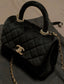 Chanel mini coco handle-黑色絲絨鑽扣