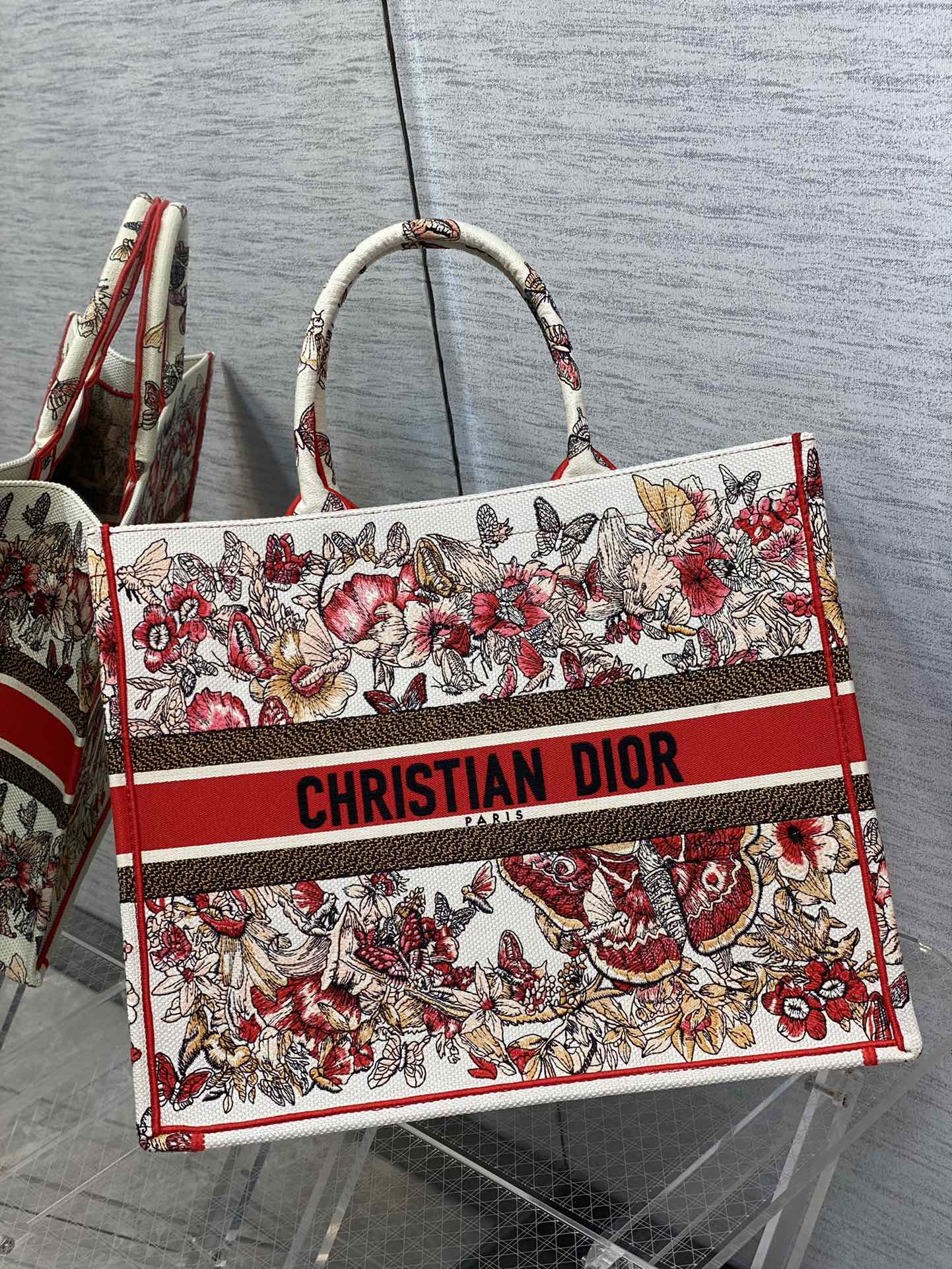 Dior Book Tote-大號41.5cm-蝶戀花刺繡